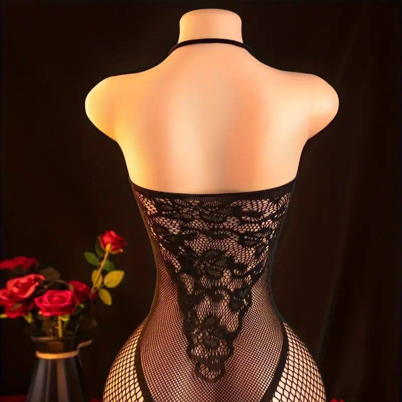 75170a--Sexy open-crotch pantyhose with cutouts