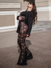T4534-Sexy tight lace jumpsuit
