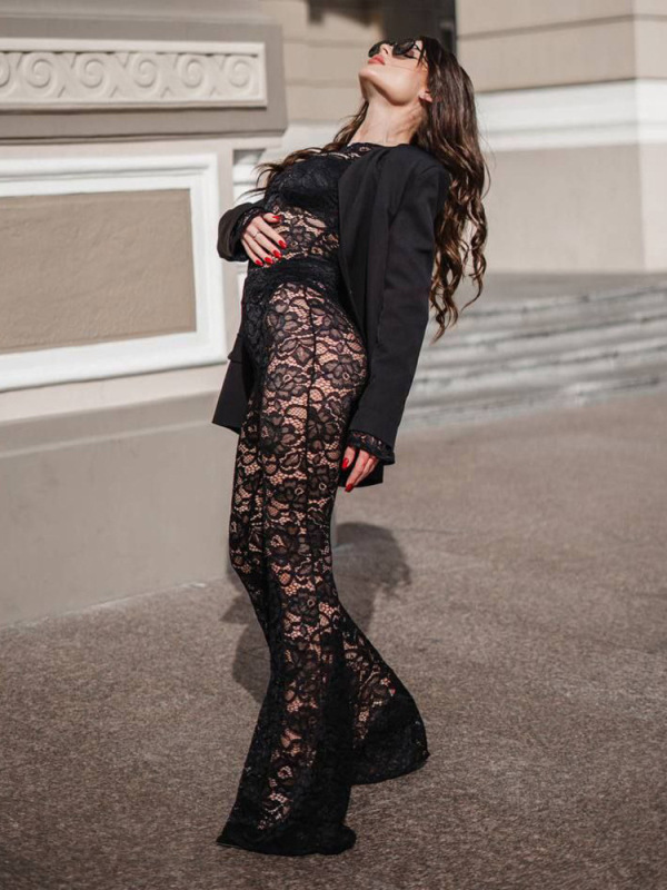 T4534-Sexy tight lace jumpsuit