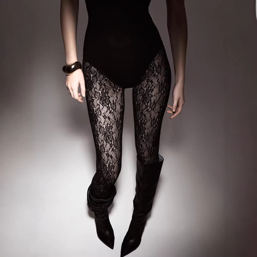 KP11858-Sexy halter neck cutout sleeveless lace jumpsuit
