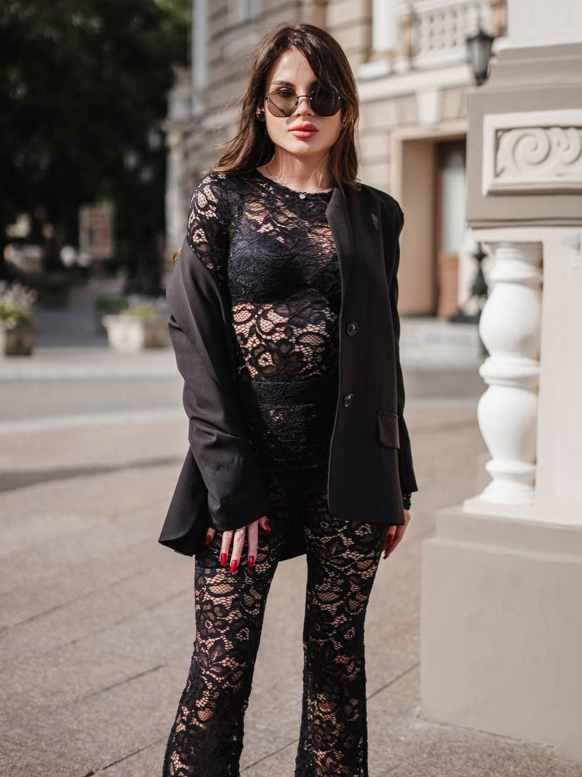 T4534-Sexy tight lace jumpsuit