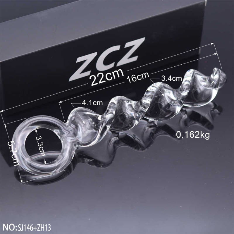 SJ146+ZH13-Crystal penis anal plug adult couple's masturbation product