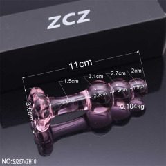 SJ267+ZH10-Crystal Penis Anal Plug