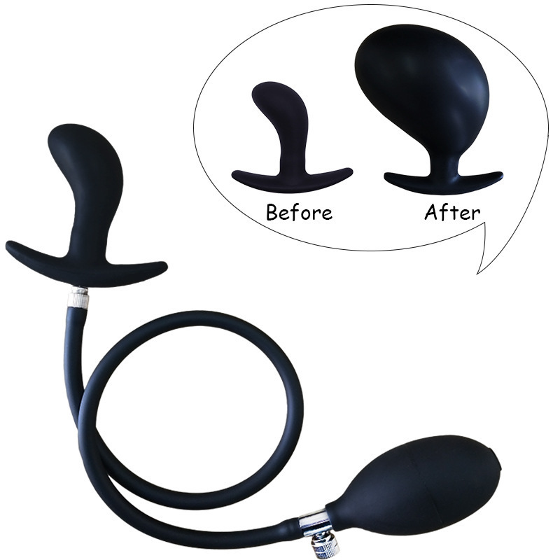 hcx03020cq--Anal plug, liquid silicone, detachable inflatable anal plug
