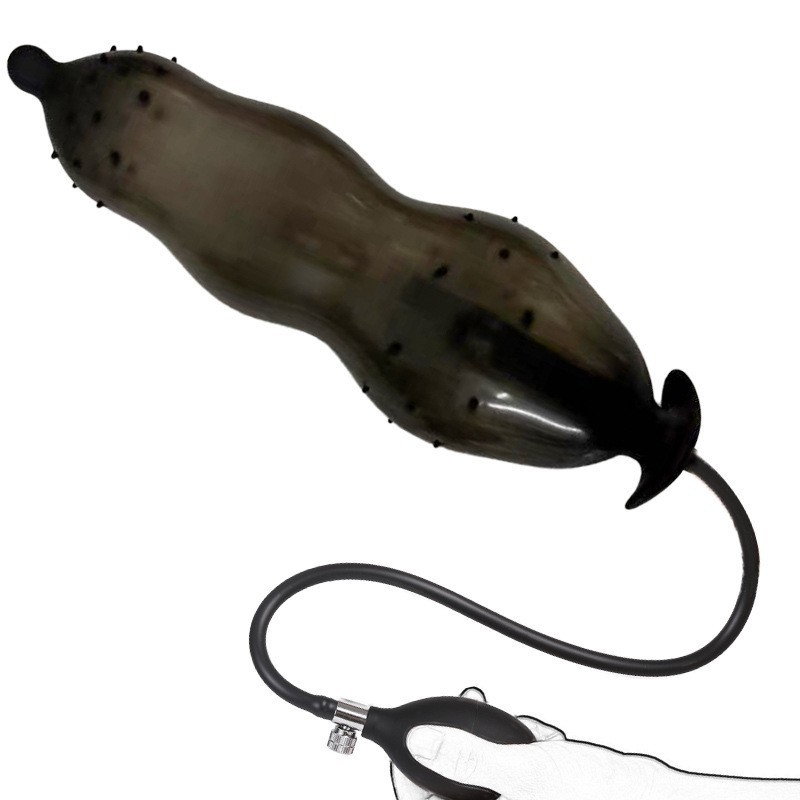 CQ004--New Type of Barbed Beaded Inflatable Anal Plug for Anal Dilation