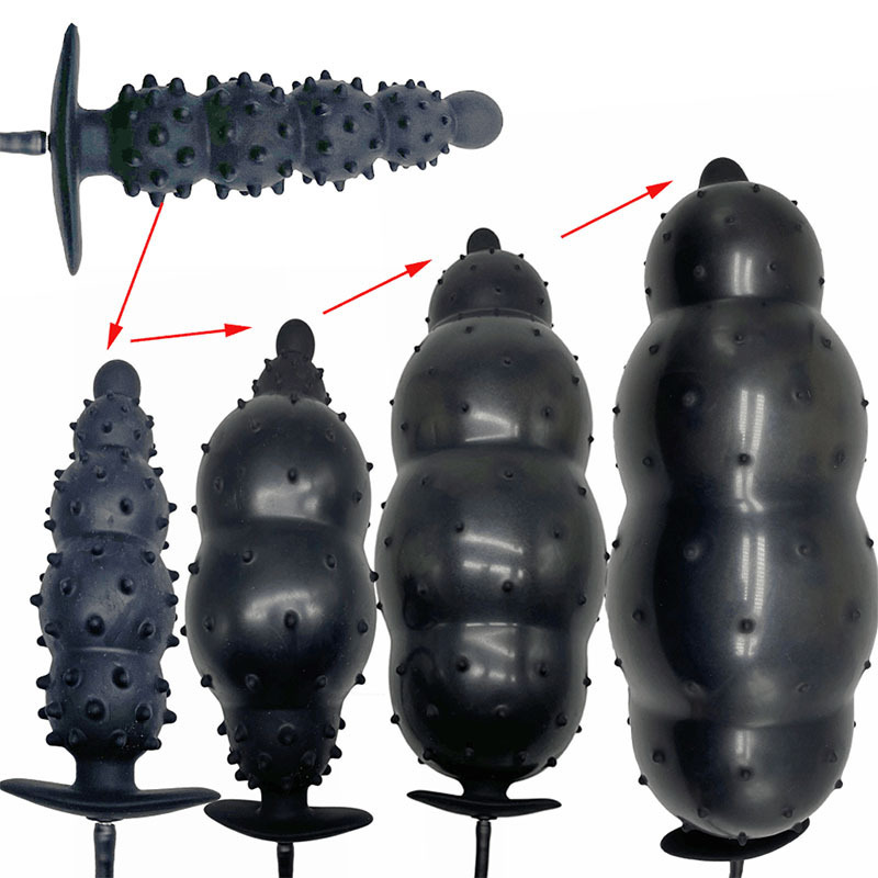CQ002--Extra Large Five-Bead Inflatable Long Anal Plug