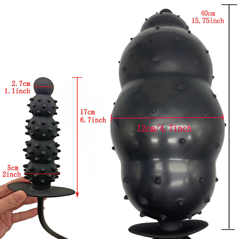 CQ002--Extra Large Five-Bead Inflatable Long Anal Plug