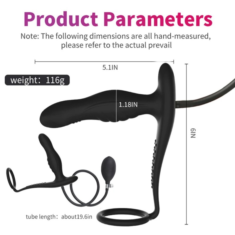 CQ003--Inflatable anal plug and penile ring massager