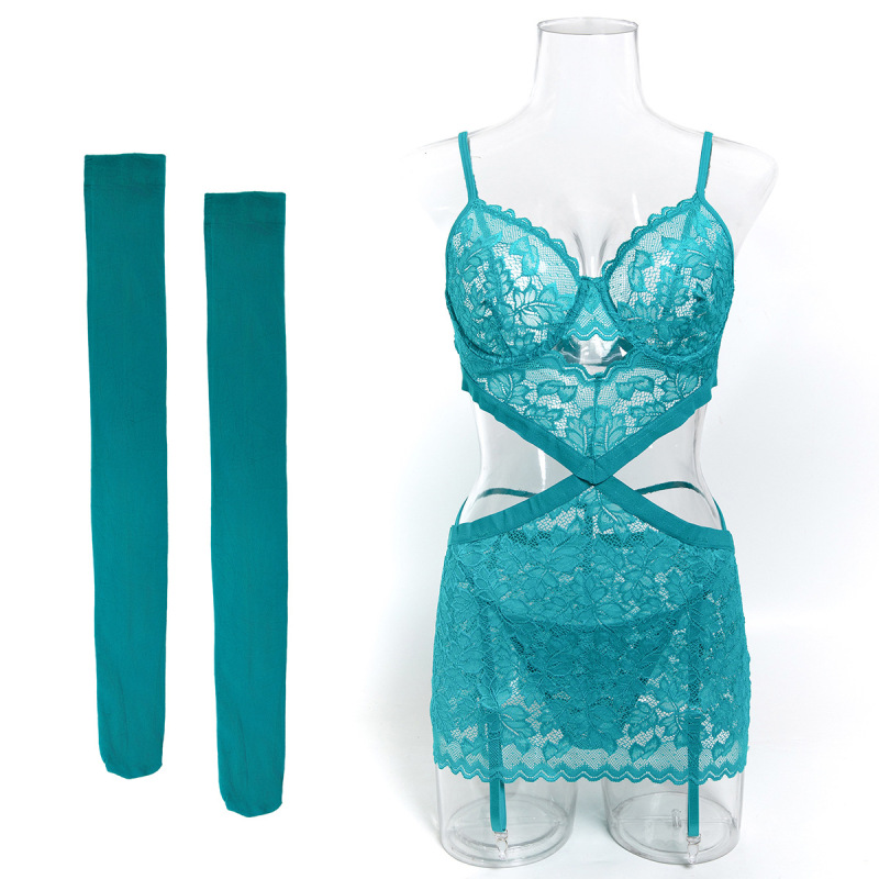 3865--3-Piece Set of Lace Hip-Hugging Panties with Irregular Cut-Outs at the Waist
