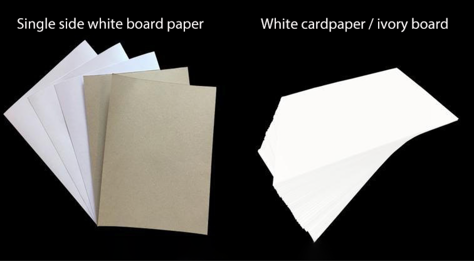 White cardboard and white board paper