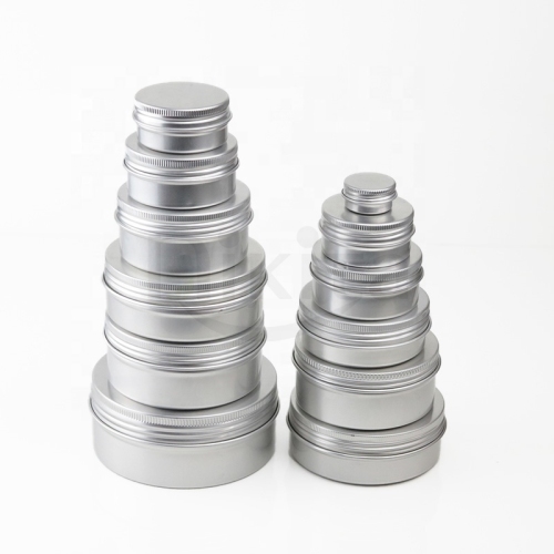 In sotck 5-260ml Cosmetic aluminium jar metal candle tin can packaging pomade container with screw lid