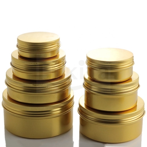 5-260ml Cosmetic aluminium jar metal tin can packaging rose gold tin candle container