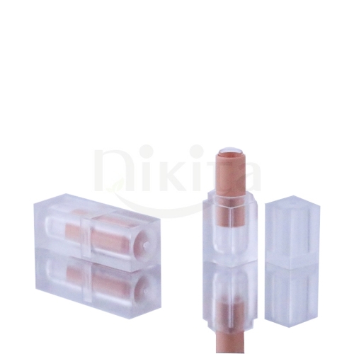 New Design Factory Price 3.5g Empty Square Frosted Makeup Packaging Lipstick with Orange PInk Tube(PLT04)
