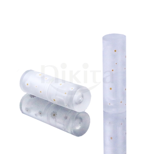 Cute Country Style 3.5g Empty Round Matte Tube with Daisy Decoration Lipstick Container Lip care Case (PLT03)