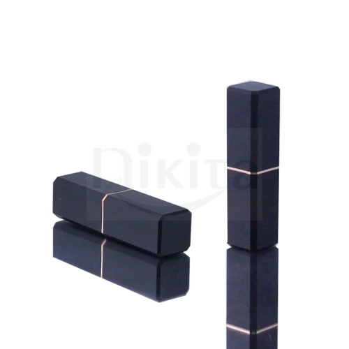 Fancy France Style 3.5 g Empty Matte Black Square Lipstick Tube Lipcare Container with Gold Tube(PLT11)