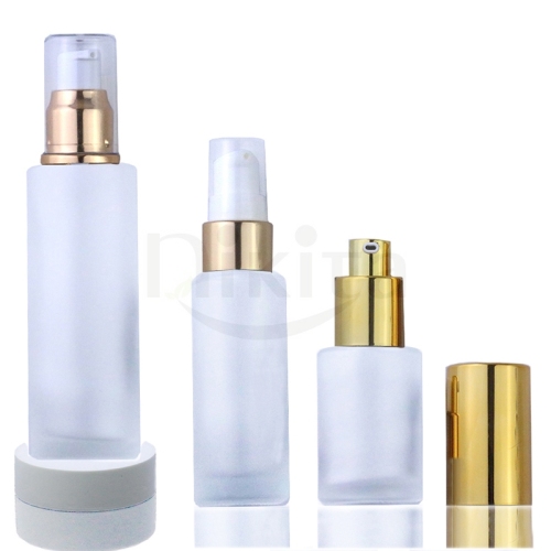 Custom Frosted Serum Bottle Packaging Wholesale Serum Pump Glass Bottle 30ml (GFF01)