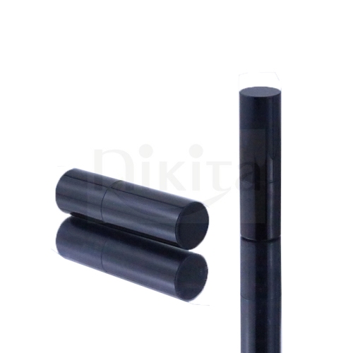 Luxury Classic Empty 3.5g Round Glossy Black Lipstick Tube Lipstick Container with silver tube(PLT07)