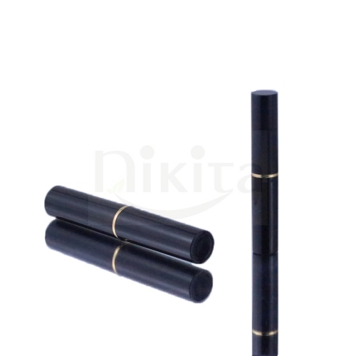 In stock 1.5g Empty Round Shiny Black Slim Lipstick Container Lipstick Tubes with Gold Tube inside(PLT12)