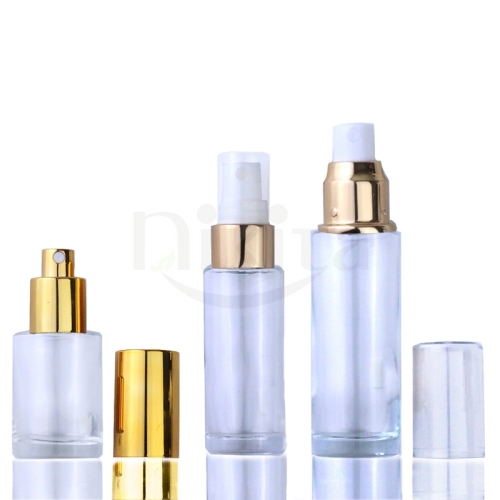 High Quality Clear Glass Spray Serum Bottle Custom Round Empty Glass Bottle (GAC01)