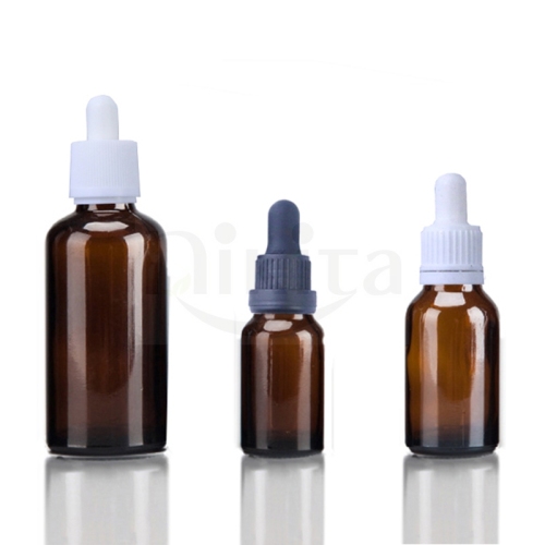 Cosmetic Childproof Tamper Evident Dropper 5ml 10ml 15ml 30ml Amber Glass Bottle (GED03-A)