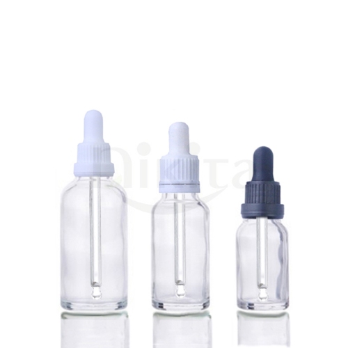 In Stock Low MOQ Tamper Evident Pipette Serum Glass Bottle 30ml Clear Dropper Glass Bottle (GED03-C)
