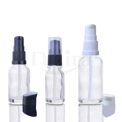 Wholesale Glass Bottle 30 ml Custom10ml 1 oz Cylinder Glass Pump Bottle (GEP01-C)