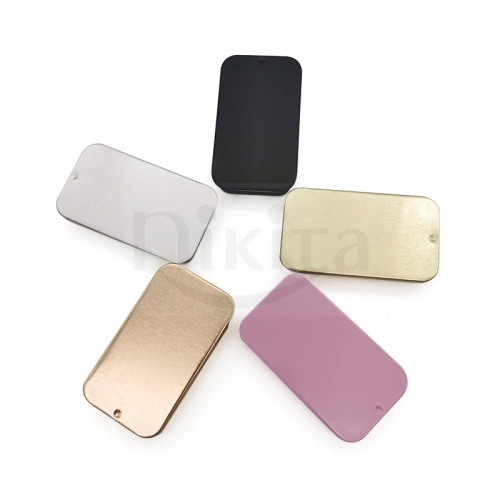 Low MOQ 8g 10g 15g gold black silver pink tin box empty 10ml slide top metal square iron tin box mini lip balm can container