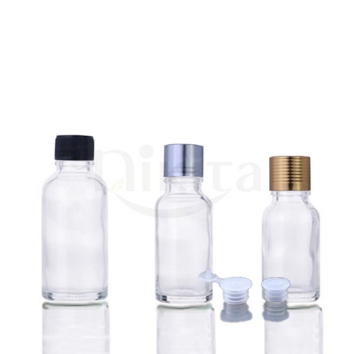 5ml 15ml 20 ml 30ml Clear Round Glass Bottle China With Screw Cap (GEC01-C)