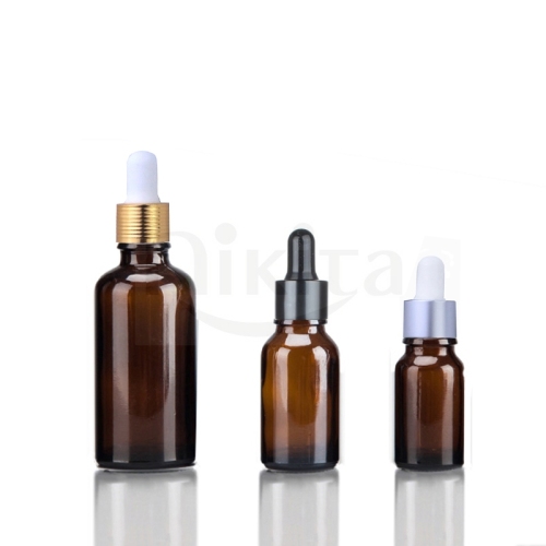 Wholesale Custom Glass Bottles Amber Empty Round Glass Serum Dropper Bottle (GED02-A)