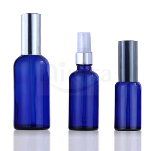 Cosmetic Blue Glass Bottle Manufacturer 15 ml Glass Spray Bottle Round 10ml Empty ROund Glass Bottle (GES02-B)