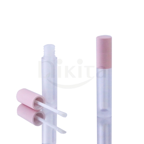 In Stock Factory Price 5ml Empty Round Frosted Lip gloss Tube with Pink Cap Makeup Container(PMT04)