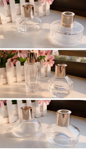 New design 50ml 100ml China Manufacturer Empty Flat Square Clear Aroma Diffuser Glass Bottle(GFP06-C)