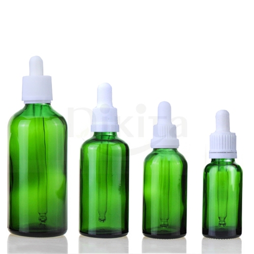 Wholesale In Stock 10ml Cylinder Glass Bottle Cosmetic Green 30ml 1oz Dropper Bottle Glass (GED03-G)