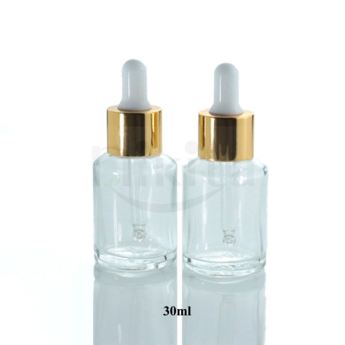 Low price empty 15ml 30ml 60ml round clear essential oil bottle 0.5oz 1oz 2oz serum dropper bottle