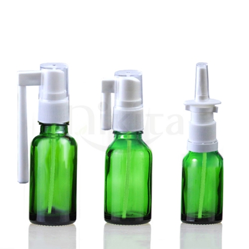 Custom Mist Nasal Spray Glass Bottle 5ml 10ml 15ml Green Custom Mini Glass Bottle (GES03-G)