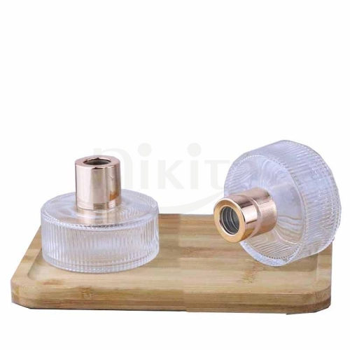 Elegant 100ml Empty Round Luxury Style Transparent Aroma Diffuser Glass Bottle Essential Oil Bottle(GFP11-C)