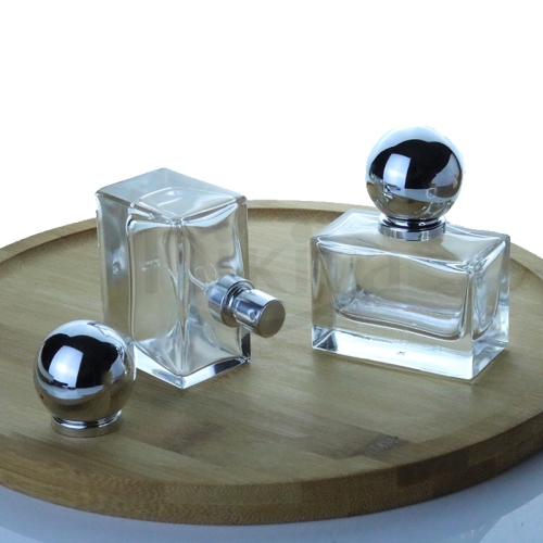 Luxury Bottle for perfume 30ml 50ml Empty Clear ball cap Square Perfume Glass Bottle with sprayer (GPM52)