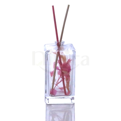 New Design High Quality 50ml 100ml Square Clear Diffuser Aroma Glass Bottle wholesale (GFP01-C)