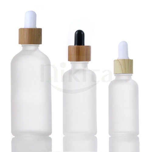 Wholesale Cosmetic 30ml 1oz Clear Frosted Essential Oil Glass Dropper Bottle Packaging (GED01-CF)
