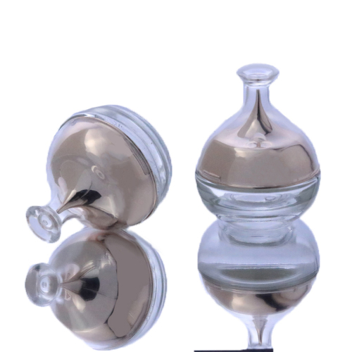 Unique shape Fancy 30g 50g Empty Custom Round Apple shaped glass jar for skin care cream with rose gold lid(GJE03-C)