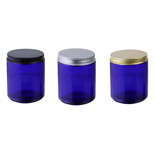 120ml Round Glass Jar 4oz Cobalt Blue Emppty Glass Jar Container (GJM14)