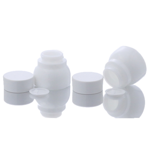 High Quality In stock Empty 50g Round Porcelain Glass White Jar with small tall white lid(GJE09-W)
