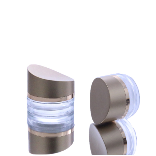 High Quality Fancy 30g 50g round shape glass jar with gold unique shape eye cream jar(GJE12-C)