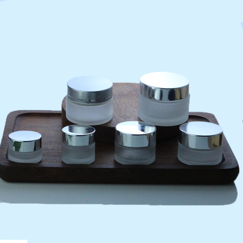 Custom Frosted Glass Jar Cosmetic Cream Glass Jar 100g 50g 30g 1 oz Glass Jars With Lids (GJM03)