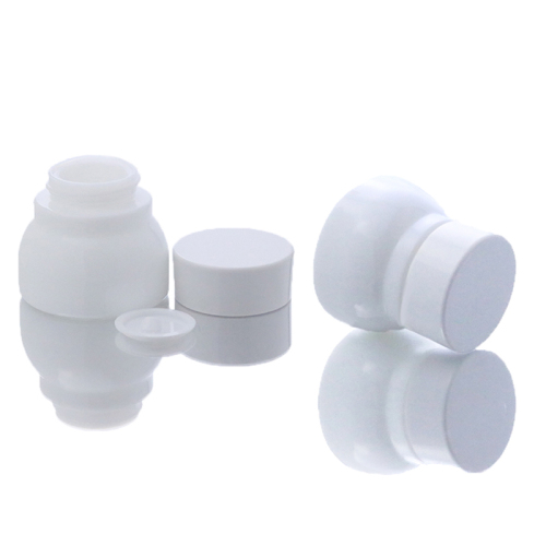 Unique 50ml 50g White Porcelain Glass Cosmetic Cream Bottles With White Lid