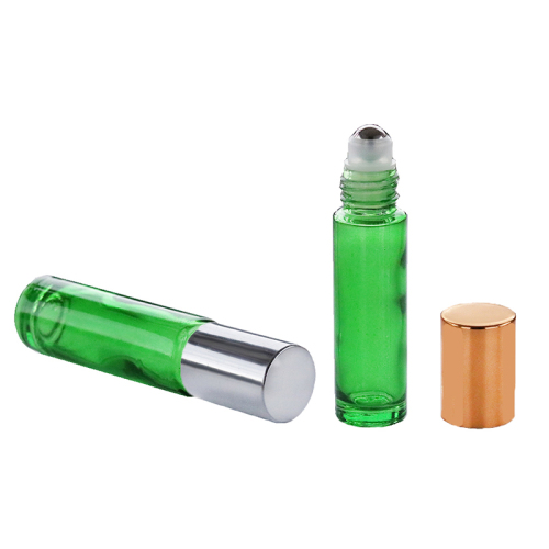 Fast Delivery Empty 10ml Green Round Roll on Glass Bottle Perfume Glass Bottle with roller (NRB01-G)