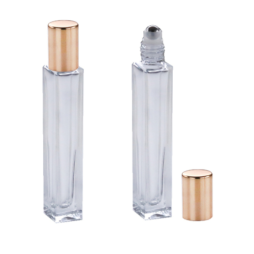 Luxury Thick bottom 10ml Tall Square Roller Ball Bottle Empty Round Glass Essential Oil Roll-on Bottles Packaging (NRB05)