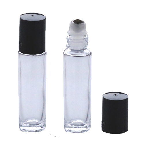 In stock Empty Round Cylinder 5ml 10ml 15ml Roll on Glass Bottle Mini Perfume roller Bottle with Silver Gold Cap (NRB01-C)
