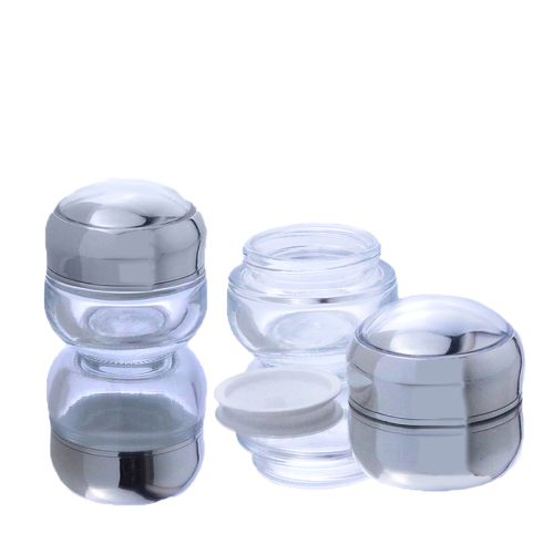 Luxury Clear 1oz 30ml 50ml Glass Jar Round With Cap (GJE07-C)