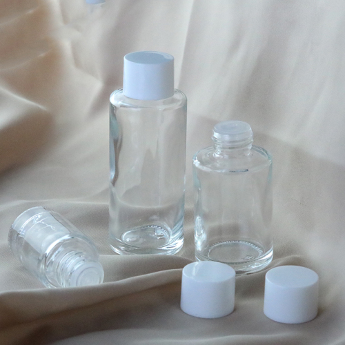 Flat Shoulder Glass Serum Bottle 1oz 30ml Round Empty Glass Bottle With Cap (EPG14)